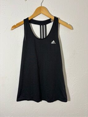 adidas climalite Women's Charcoal- Black Performance Tank Top Striped Racerback